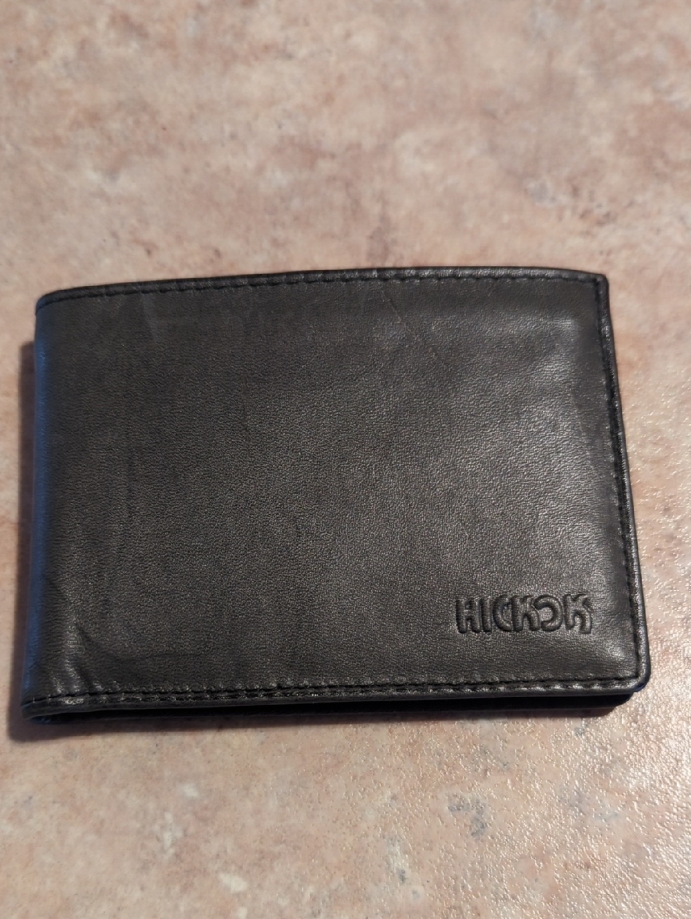NEW Vintage Leather Bi-Fold Wallet Men's Accessory Grayish Color Hickok